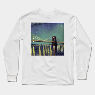 Brooklyn Bridge in Van Gogh's style Long Sleeve T-Shirt